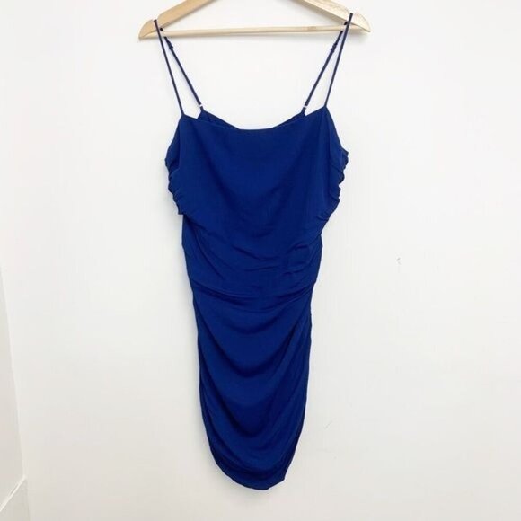 WeWoreWhat Ronnie Ruched Dress in blue depths Sz XL NWT - Picture 9 of 12